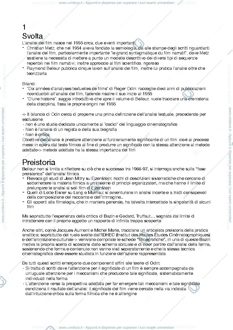 Anteprima pagina 1 — Metodologie di analisi del film di Bertetto