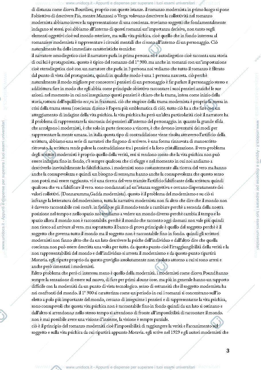 Anteprima pagina 3 — APPUNTI LEZIONI ANALISI DEL TESTO LETTERARIO CONTEMPORANEO