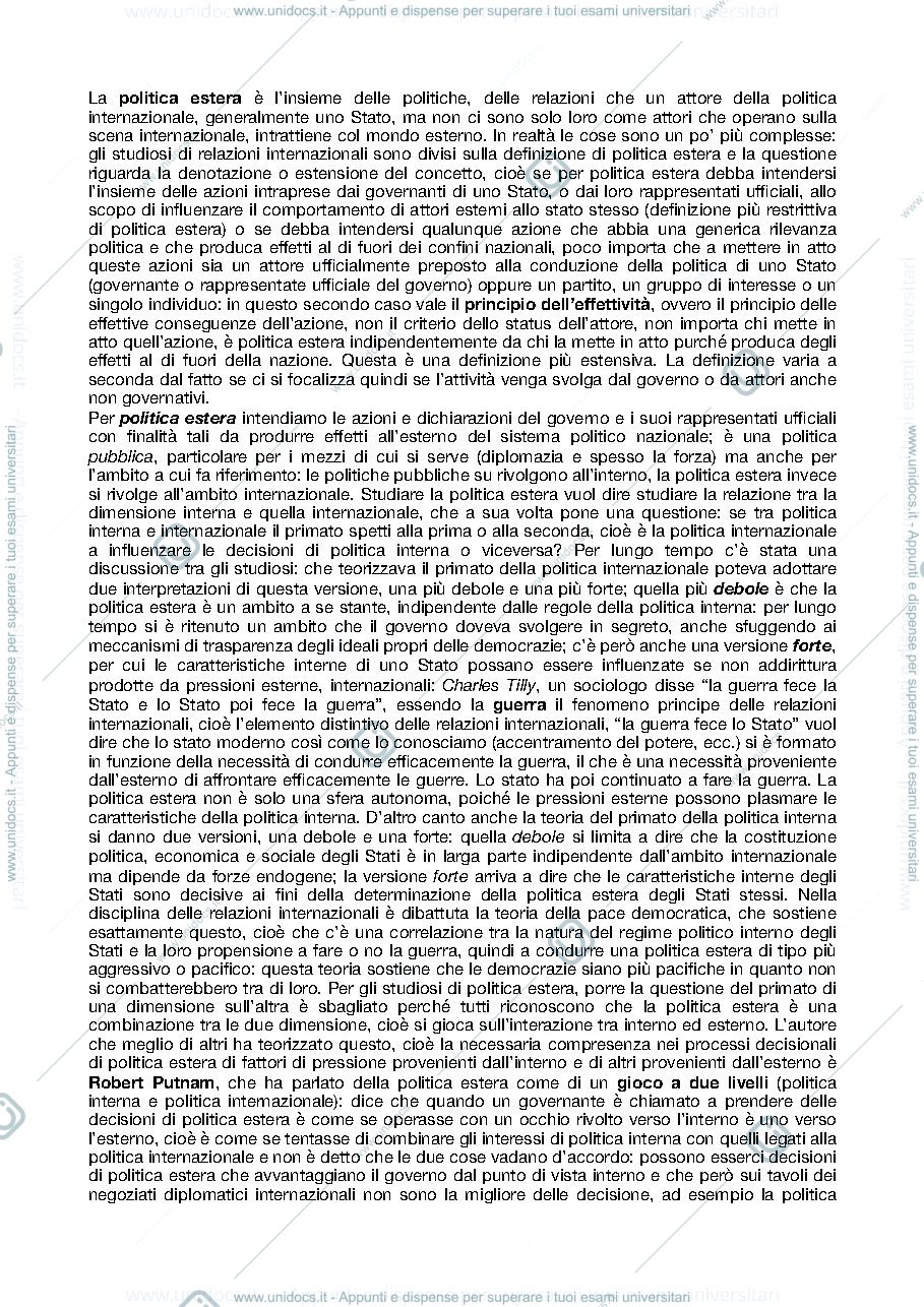 Anteprima pagina 1 — Analisi della politica estera 