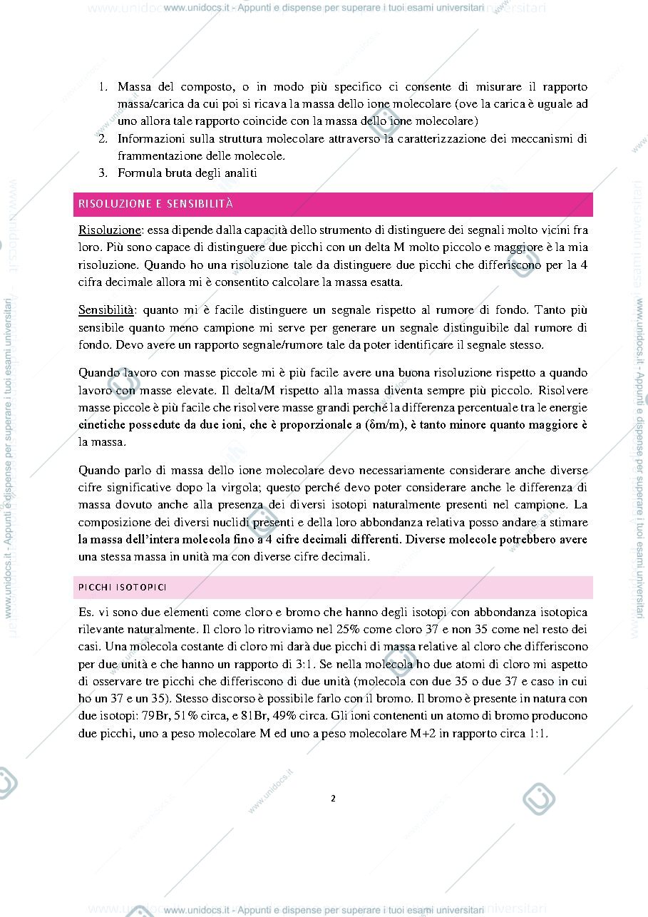 Anteprima pagina 2 — Analisi di biomolecole spettrometria di massa