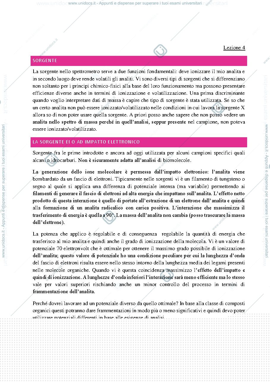 Anteprima pagina 3 — Analisi di biomolecole spettrometria di massa