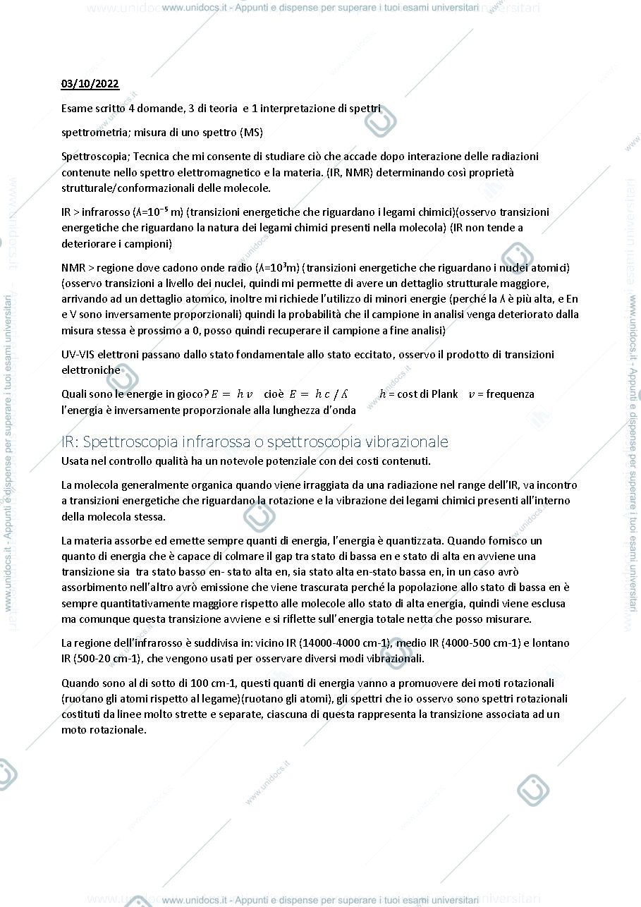 Anteprima pagina 1 — Analisi di biomolecole