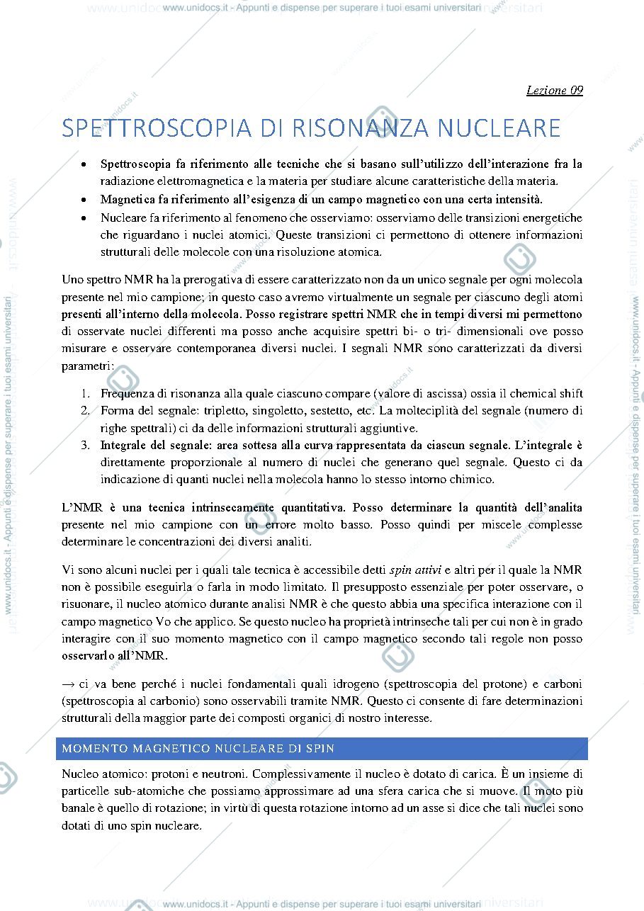 Anteprima pagina 1 — NMR Analisi di biomolecole