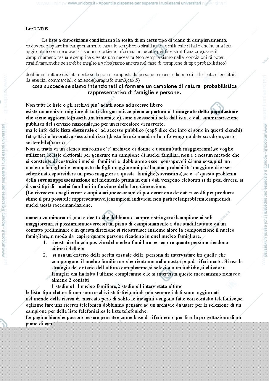 Anteprima pagina 1 — appunti analisi di mercato prof trapin e brasini