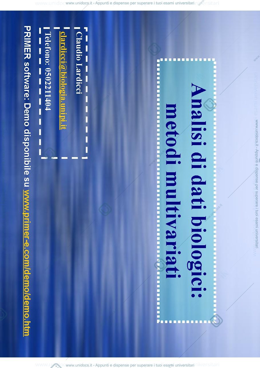 Anteprima pagina 1 — analisi dati multivariati