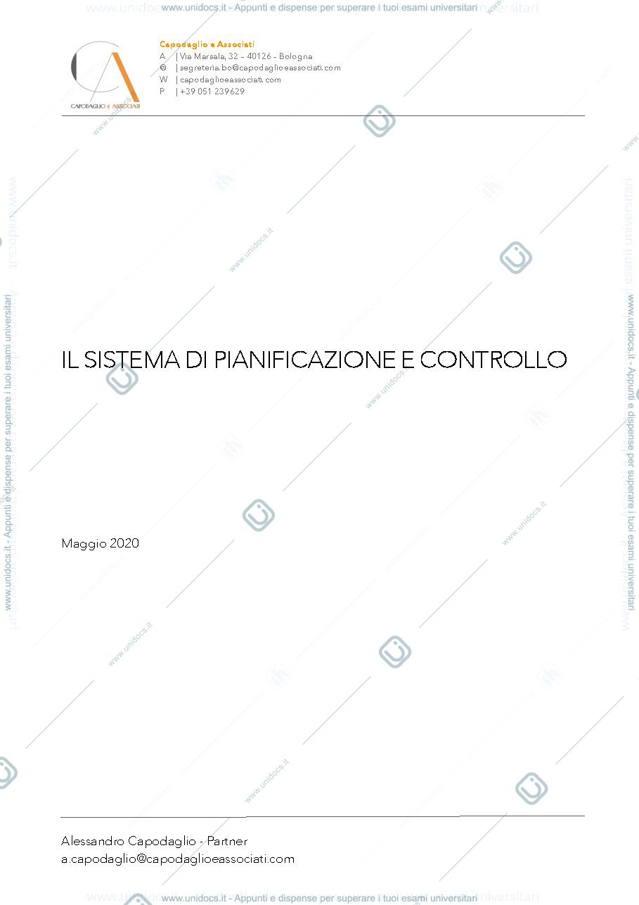 Anteprima pagina 1 — Controllo di gestione