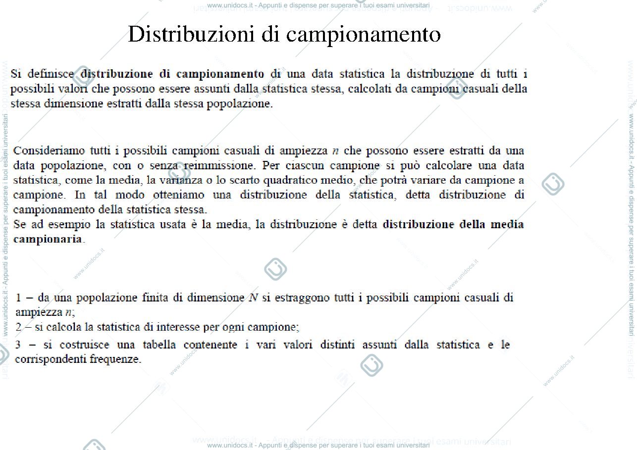 Anteprima pagina 3 — distribuzione di campionamento 