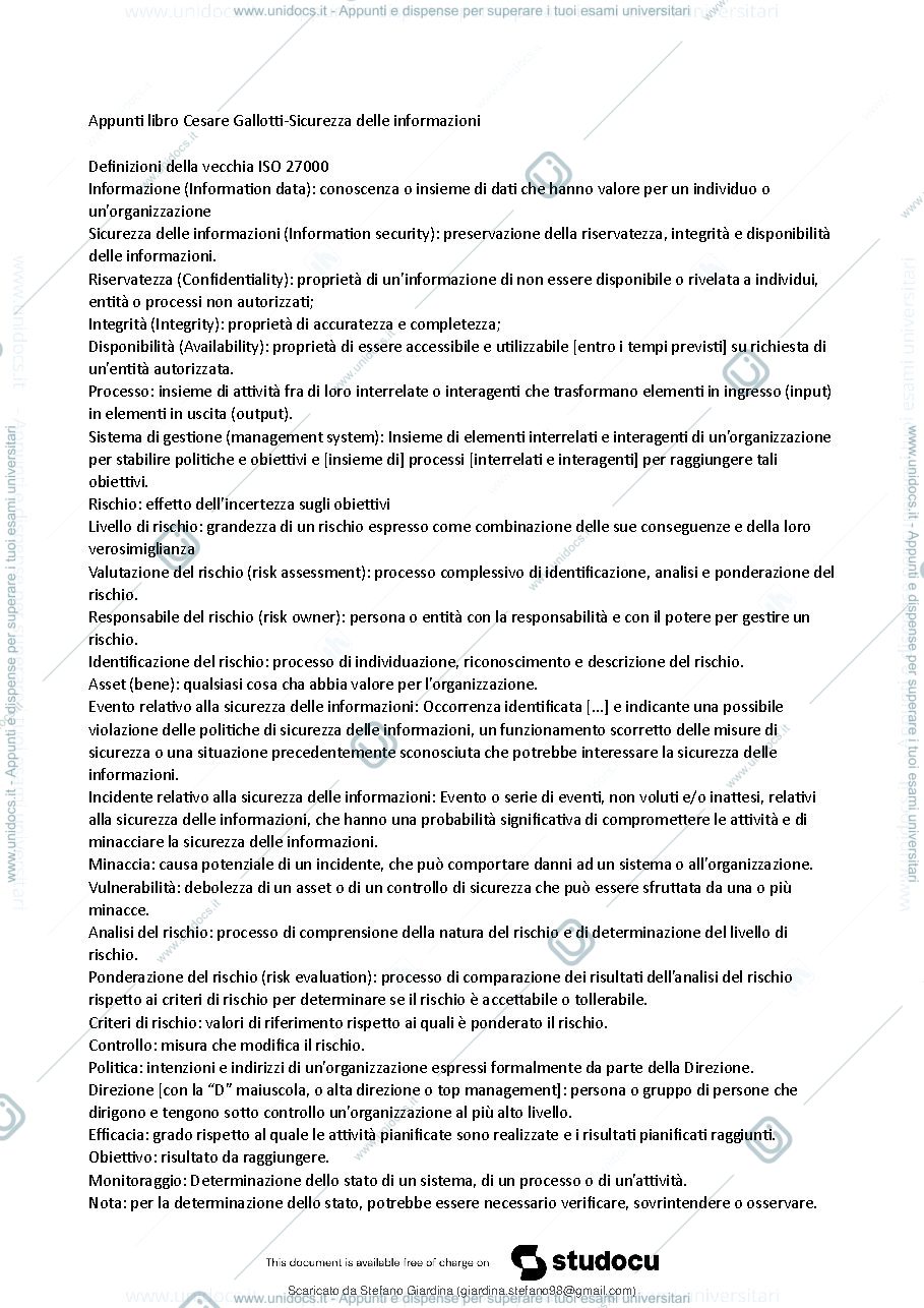 Anteprima pagina 2 — Riassunto Cesare gallotti
