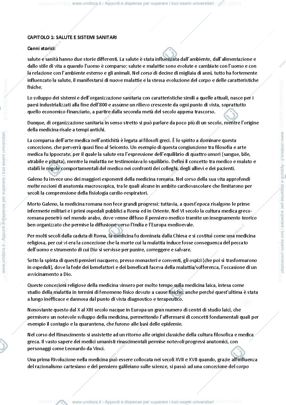 Anteprima pagina 5 — Appunti Analisi e organizzazione dei sistemi sanitari
