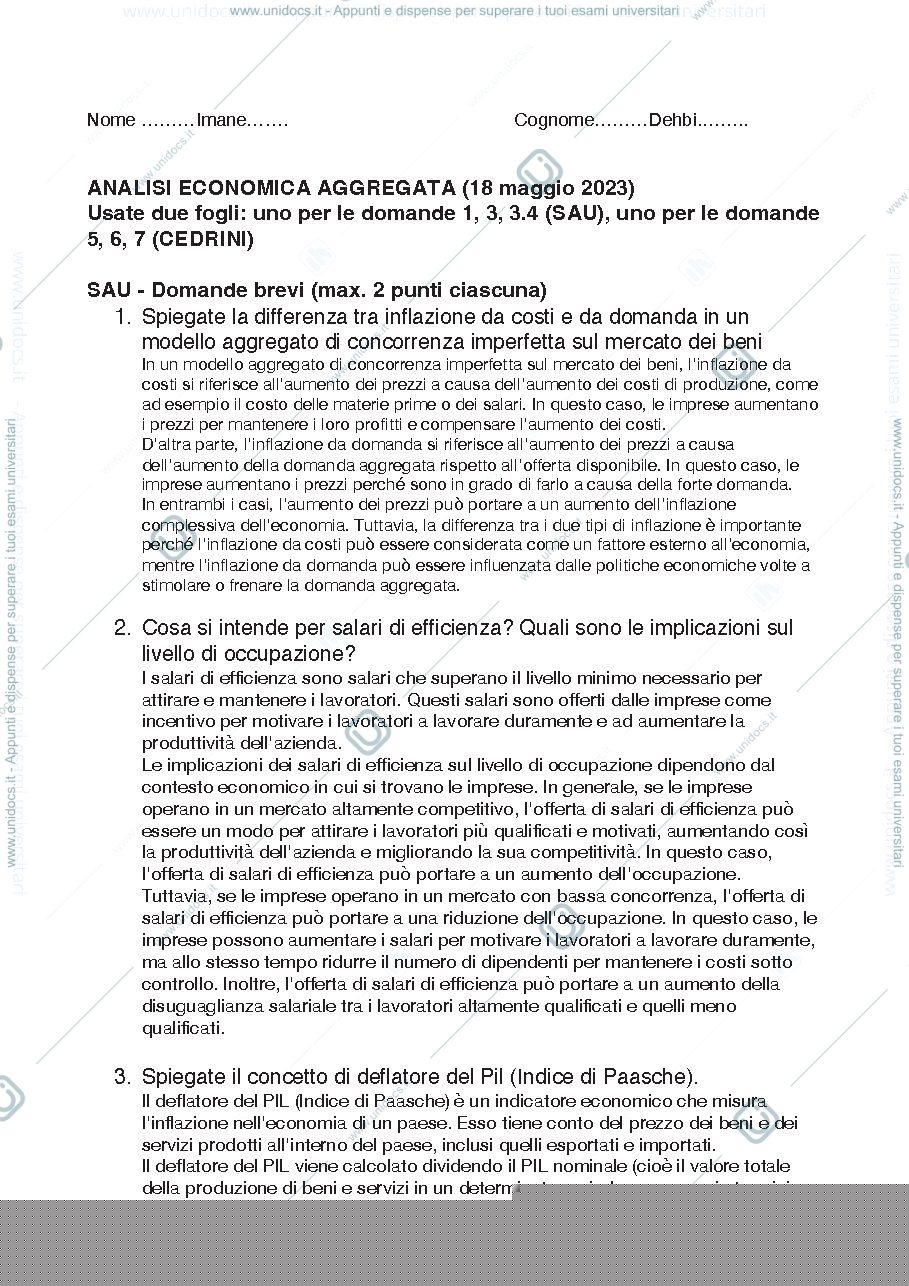 Anteprima pagina 1 — DOMANDE ESAME SAU