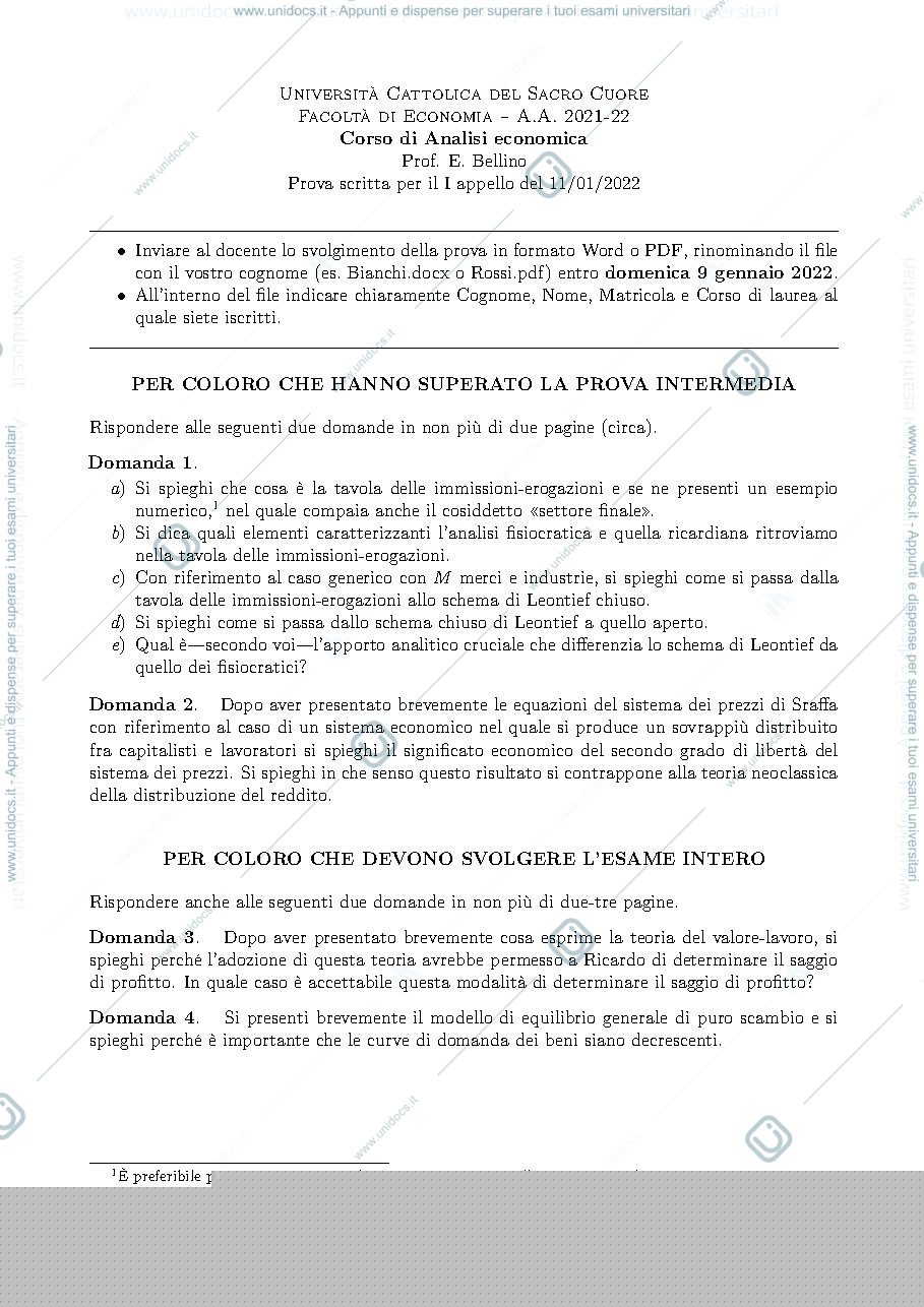 Anteprima pagina 1 — Domande d'esame 
