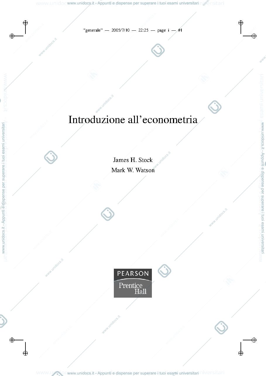 Anteprima pagina 1 — libro di econometria