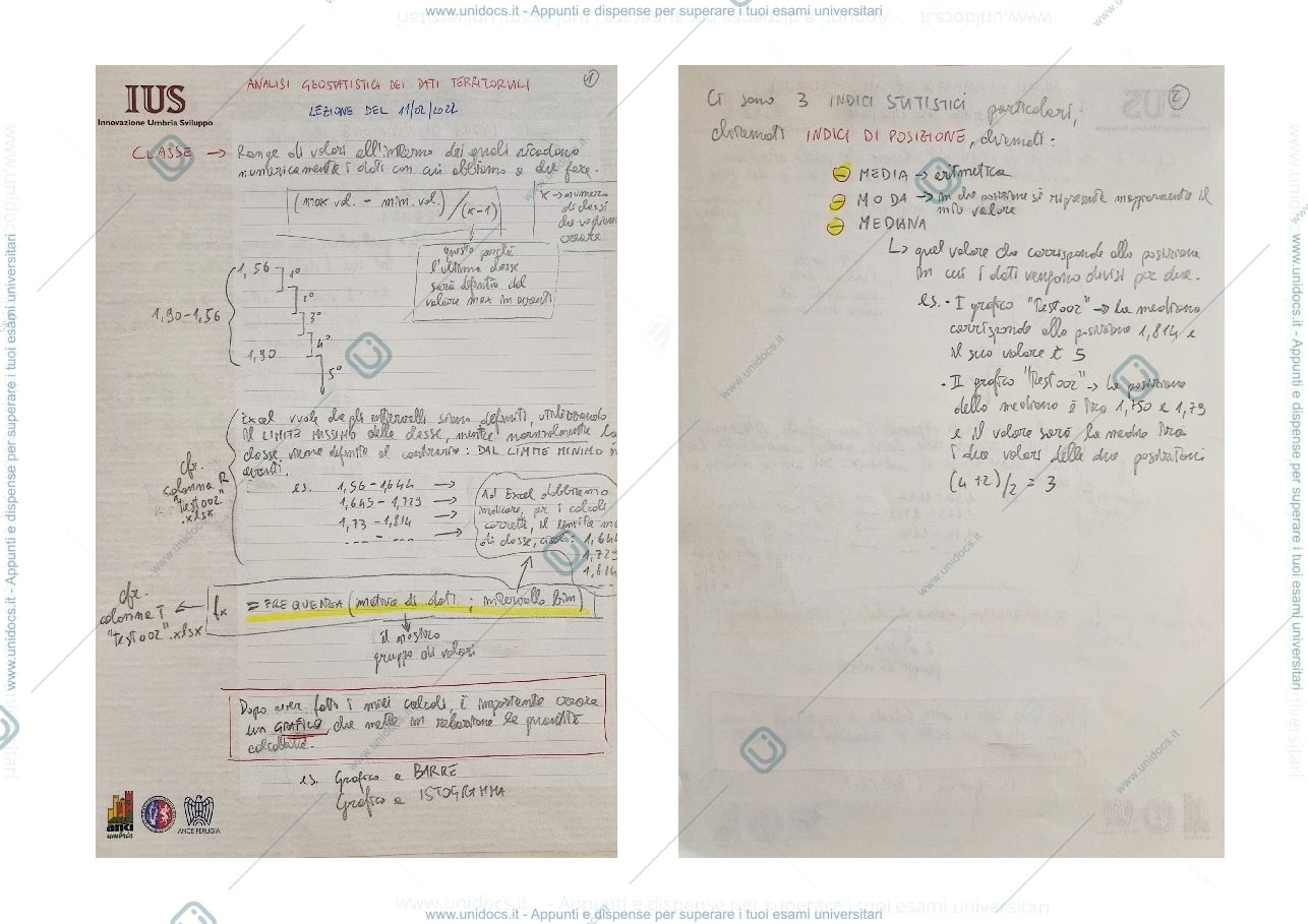 Anteprima pagina 2 — Appunti Analisi Geostatistica dei Dati Territoriali