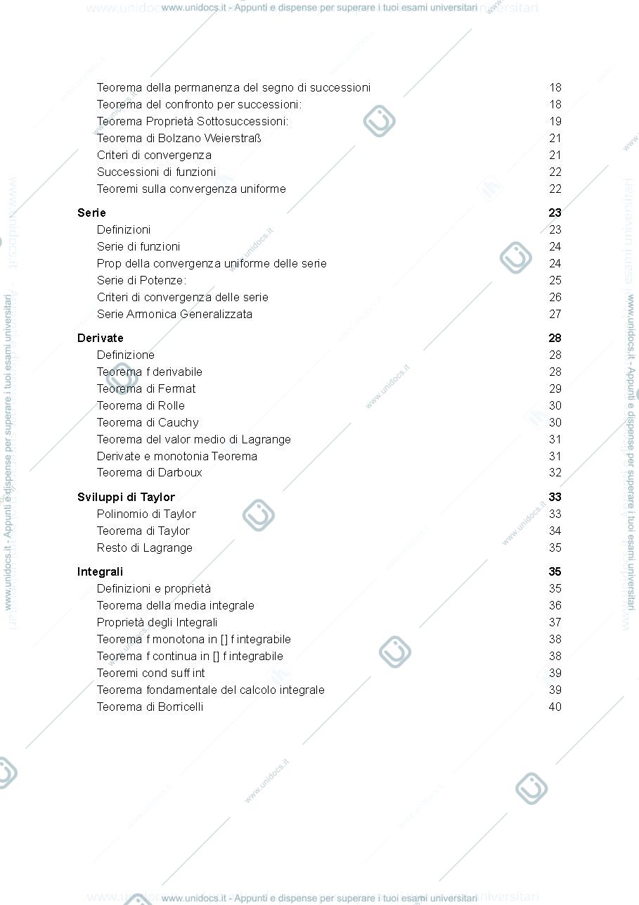 Anteprima pagina 2 — Appunti Analisi Matematica 1