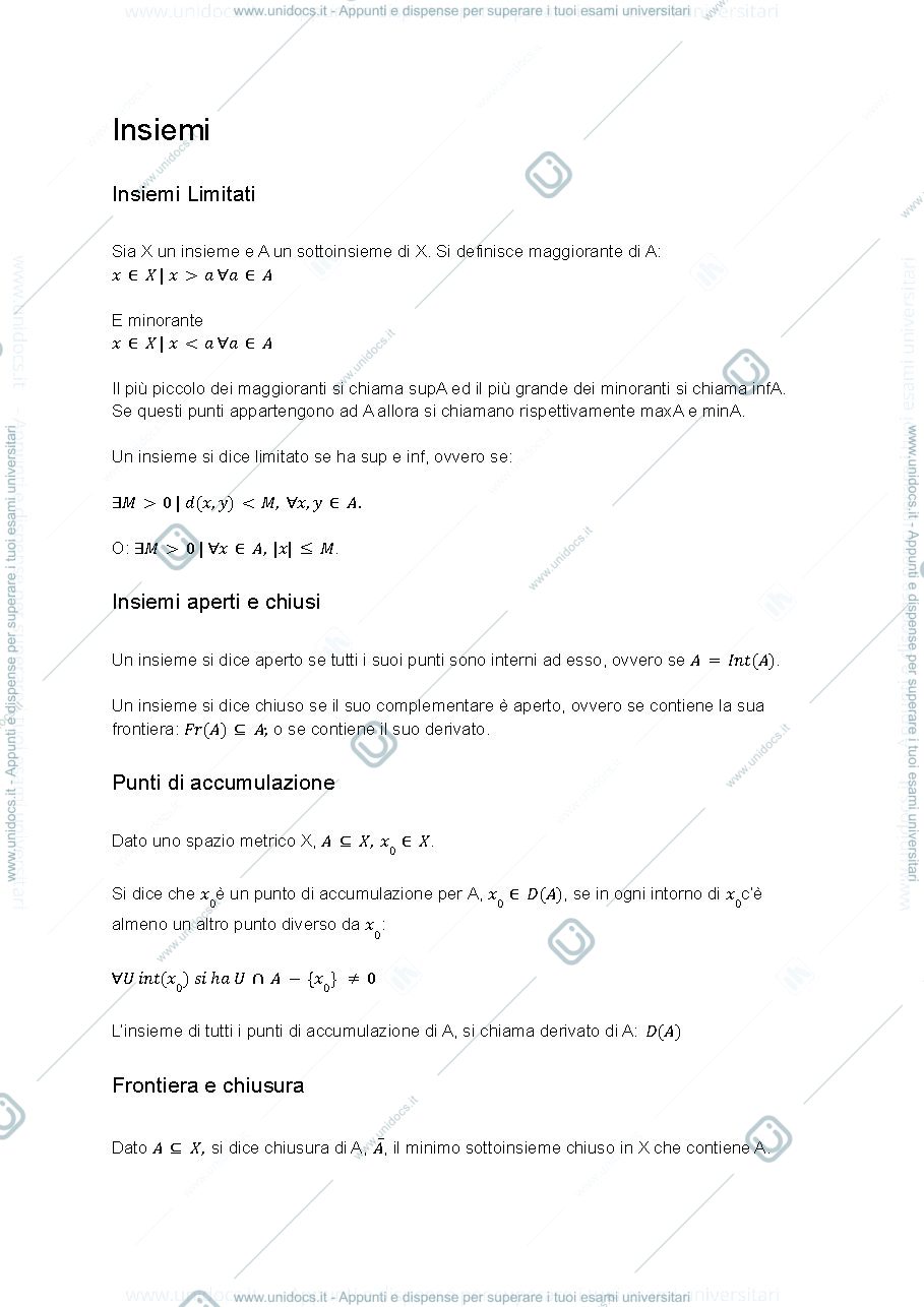 Anteprima pagina 3 — Appunti Analisi Matematica 1