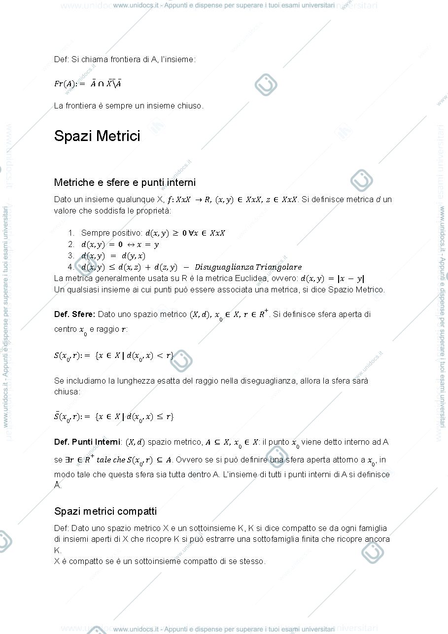 Anteprima pagina 4 — Appunti Analisi Matematica 1