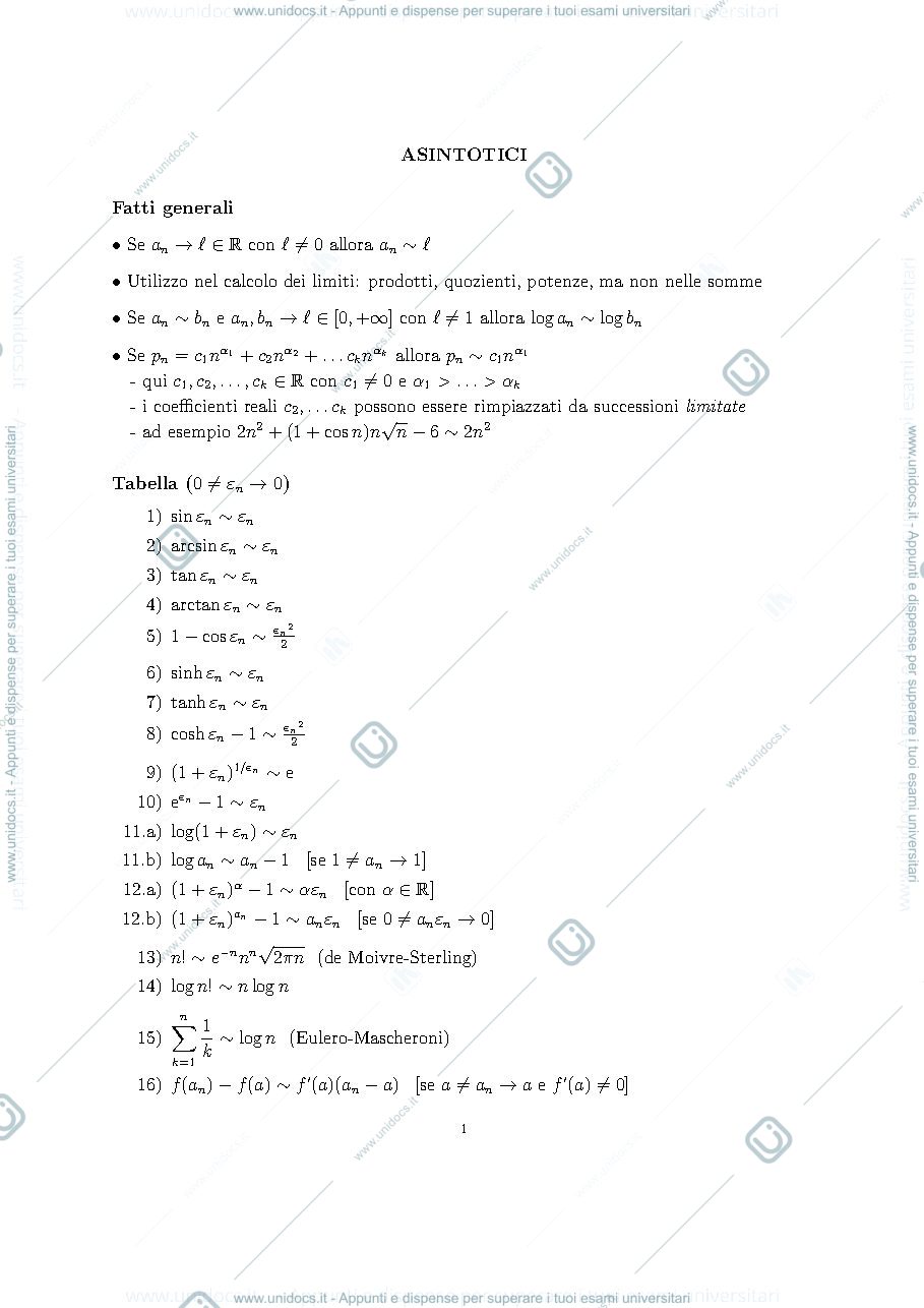 Anteprima pagina 1 — Asintotici 