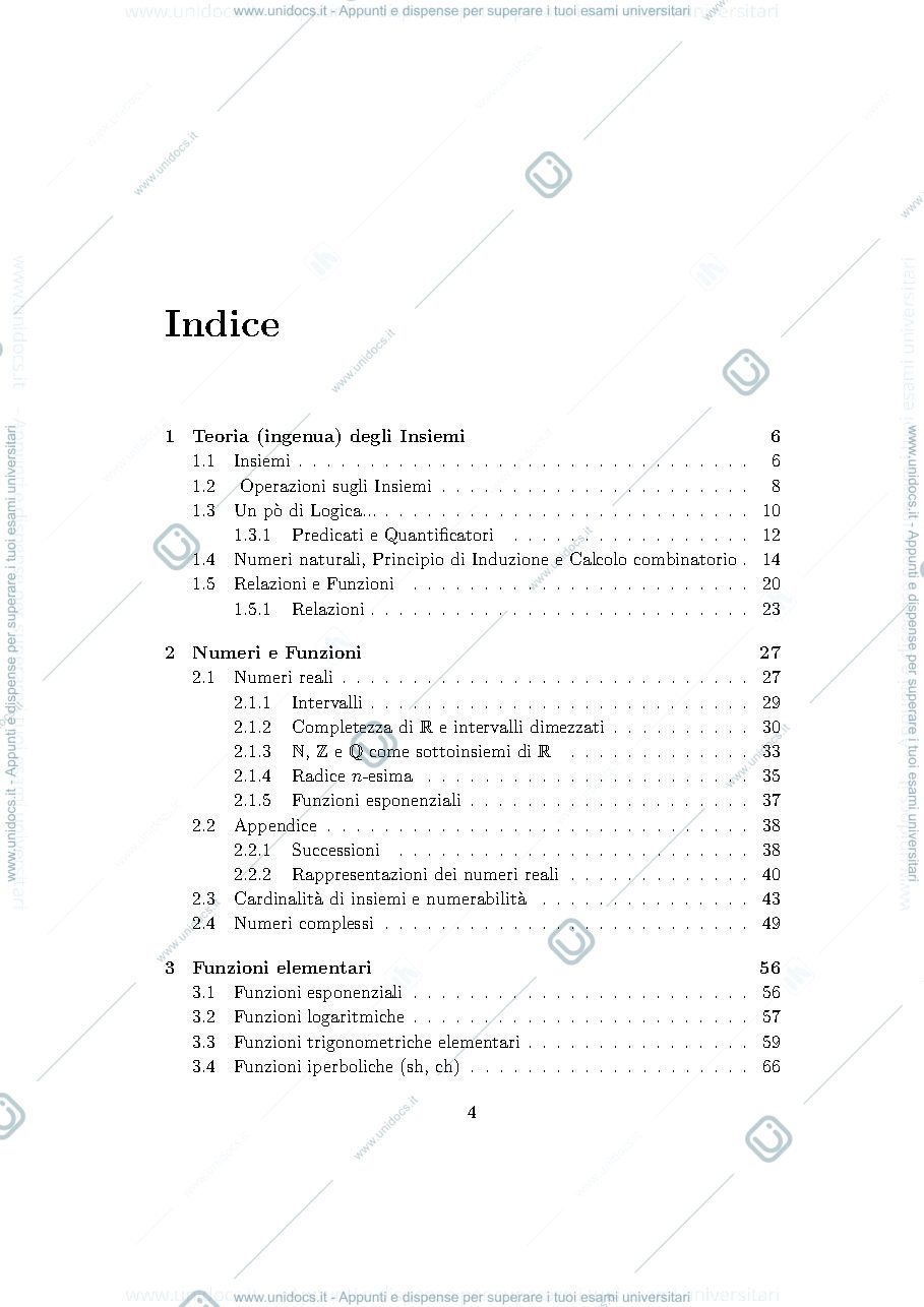 Anteprima pagina 4 — Dispense di di Analisi Matematica 1 - primo semestre
