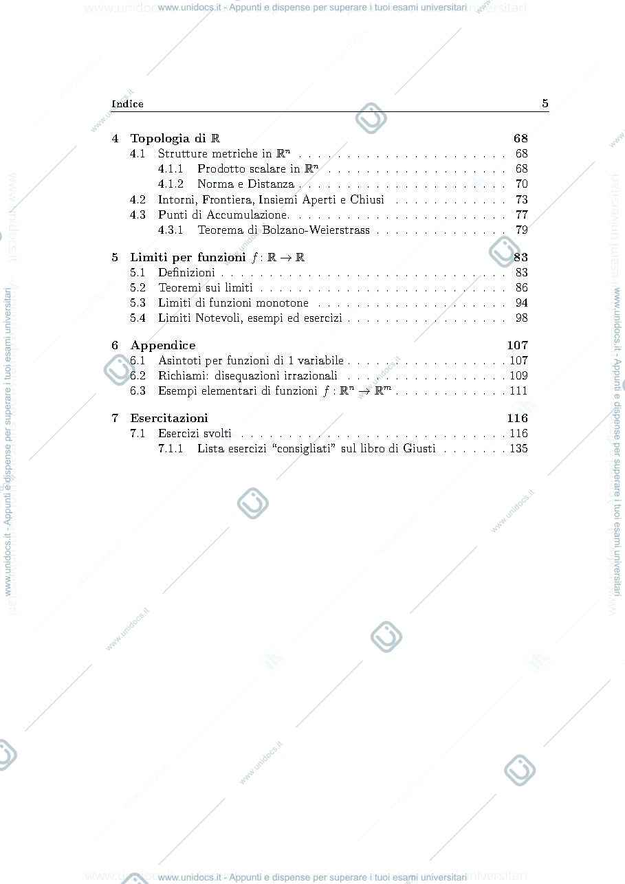 Anteprima pagina 5 — Dispense di di Analisi Matematica 1 - primo semestre