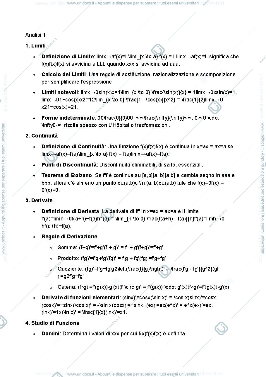 Anteprima pagina 1 — analisi 1