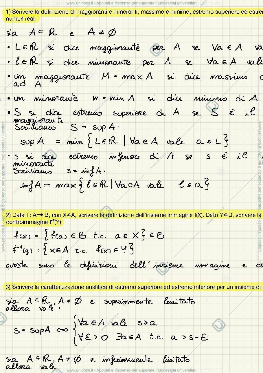 Anteprima pagina 1 — Syllabus di Analisi 1
