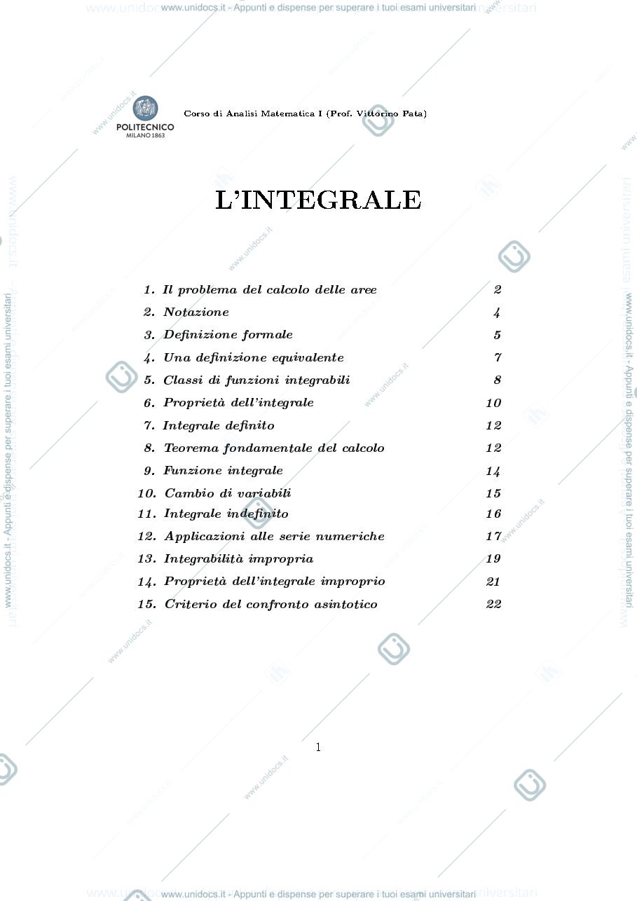 Anteprima pagina 1 — Integrale prof:Pata