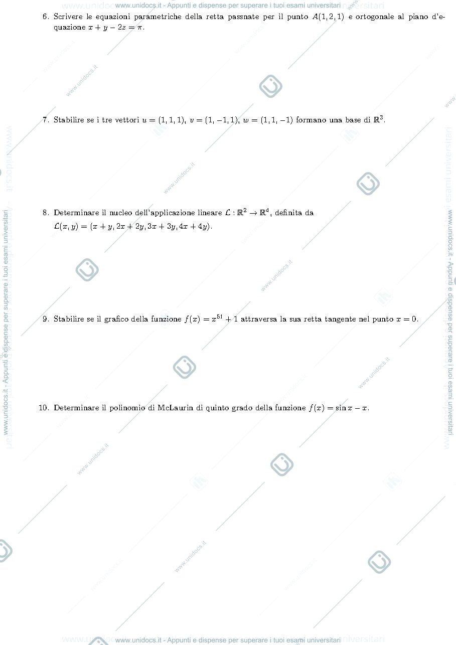 Anteprima pagina 2 — esercizi per corso Analisi 1 prof.Pata