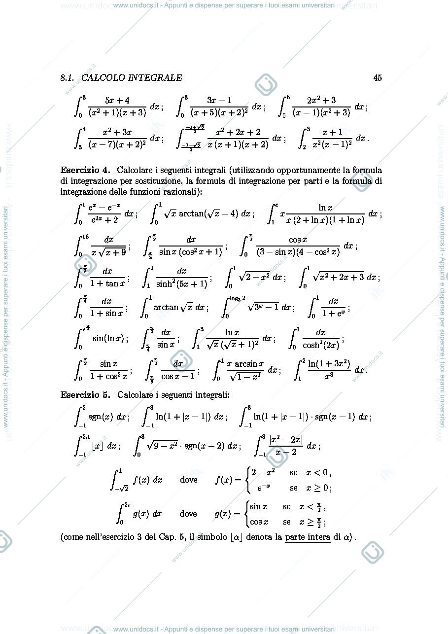 Anteprima pagina 2 — Esercizi integrali
