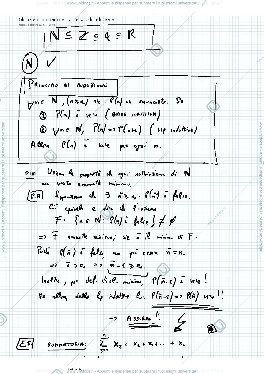 Anteprima pagina 1 — Appunti Lezione