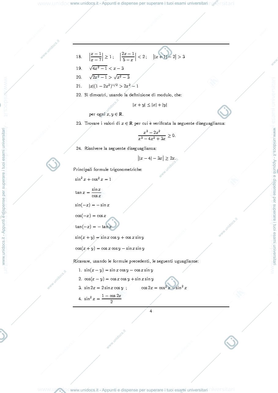 Anteprima pagina 4 — esercizi per corso Analisi 1 prof.Pata