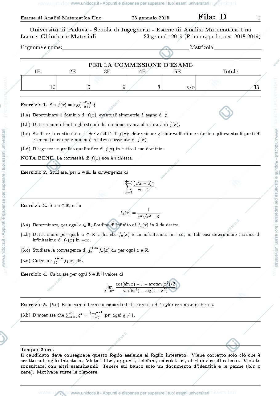 Anteprima pagina 4 — Esami di analisi 1
