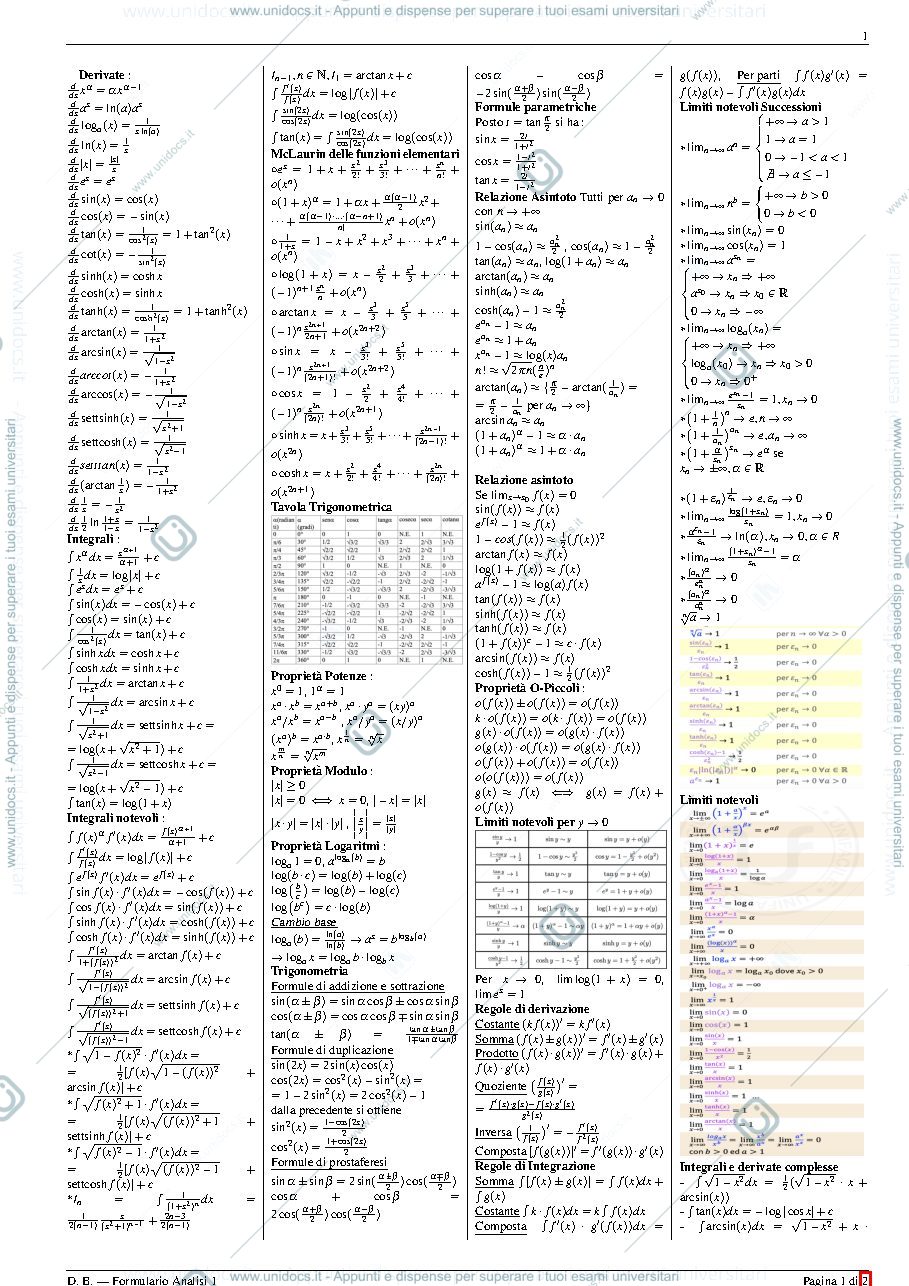 Anteprima pagina 1 — Formulario Analisi 