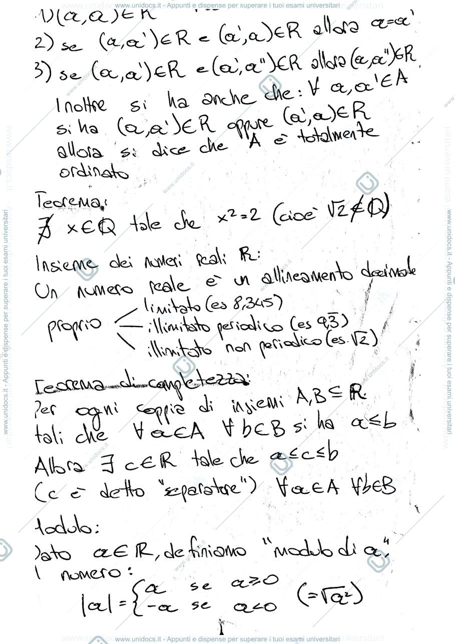 Anteprima pagina 2 — Analisi matematica 1- definizioni e teoremi