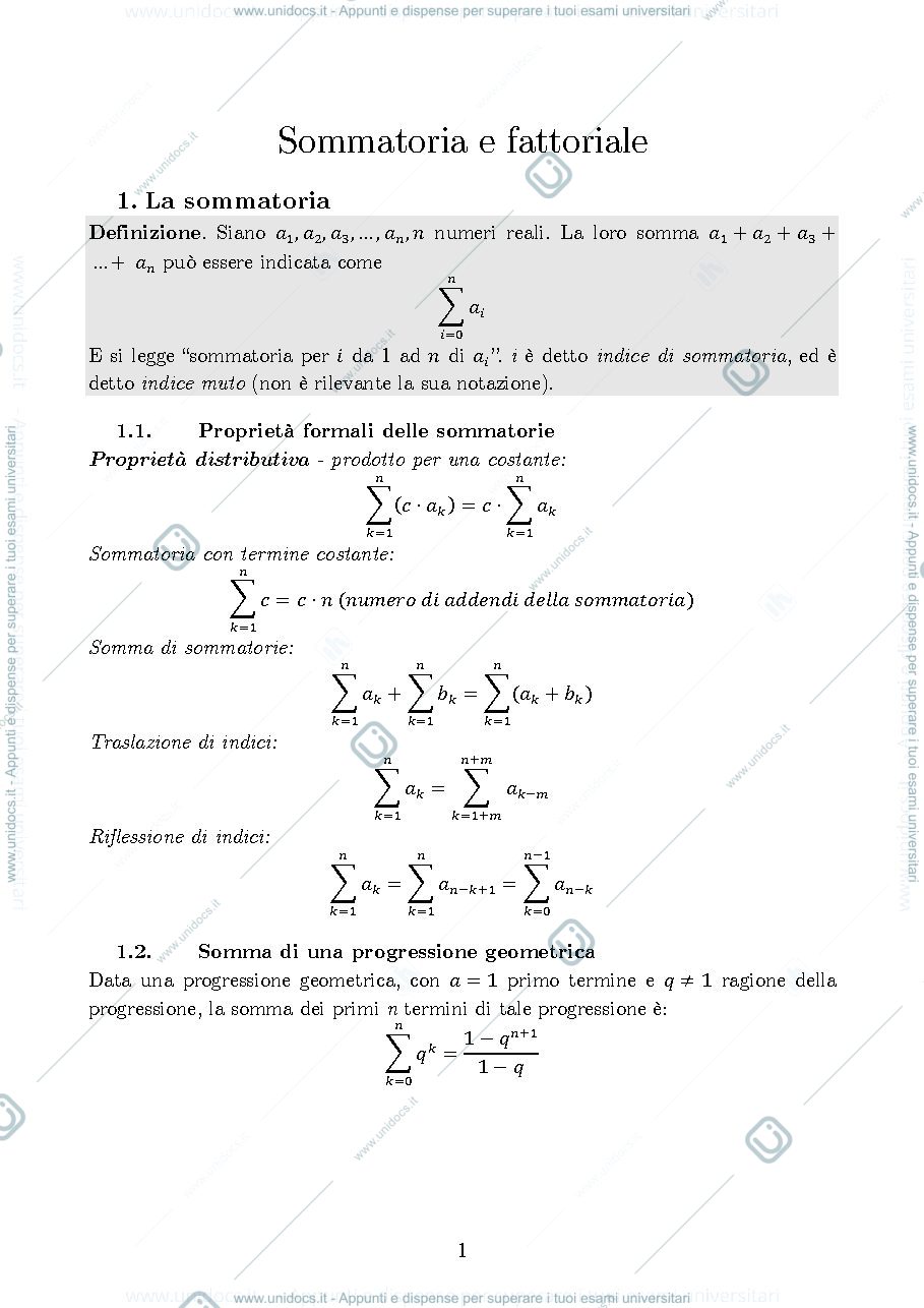 Anteprima pagina 1 — sommatoria_e_fattoriale per corso prof.Pata