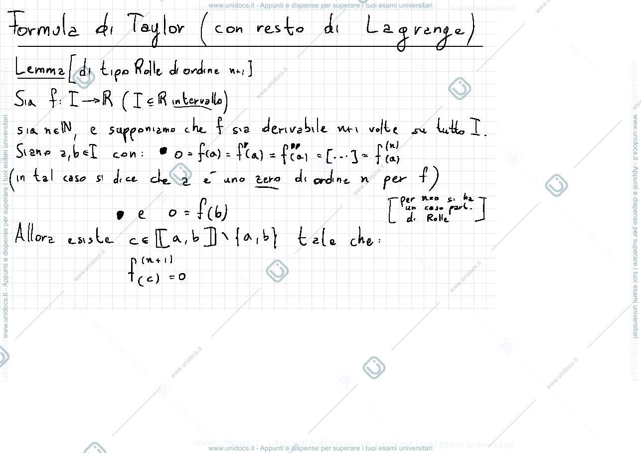 Anteprima pagina 1 — Dimostrazione Taylor Lagrange
