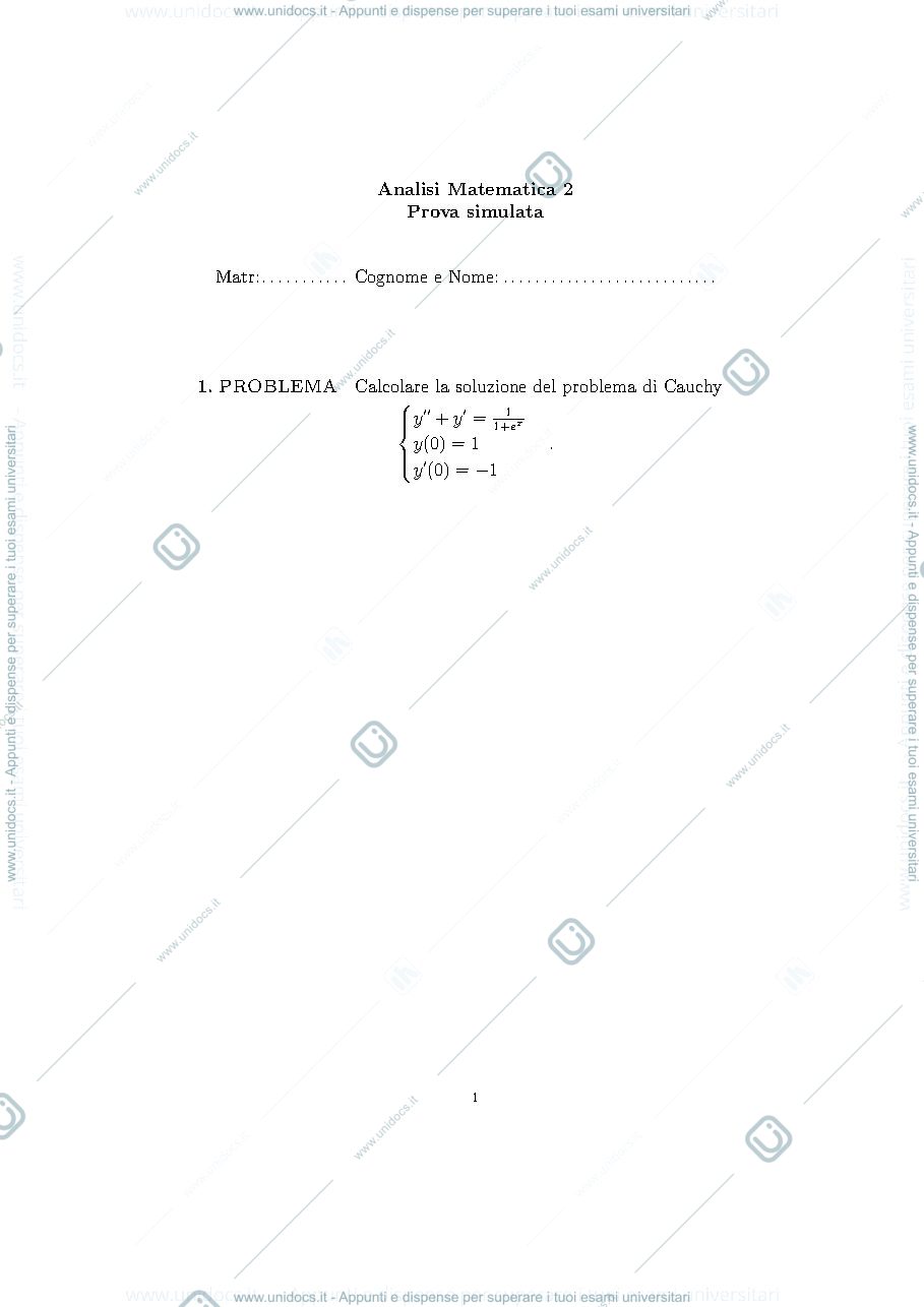 Anteprima pagina 1 — II prova simulata bis esame prof: Möseneder Frajria Pierluigi