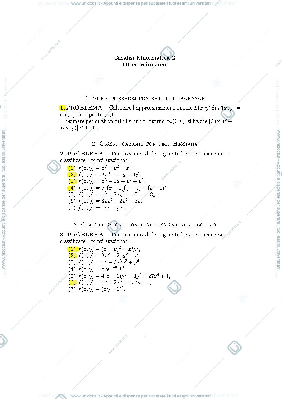 Anteprima pagina 1 — ESERCITAZIONE 3 esercizi prof: Möseneder Frajria Pierluigi