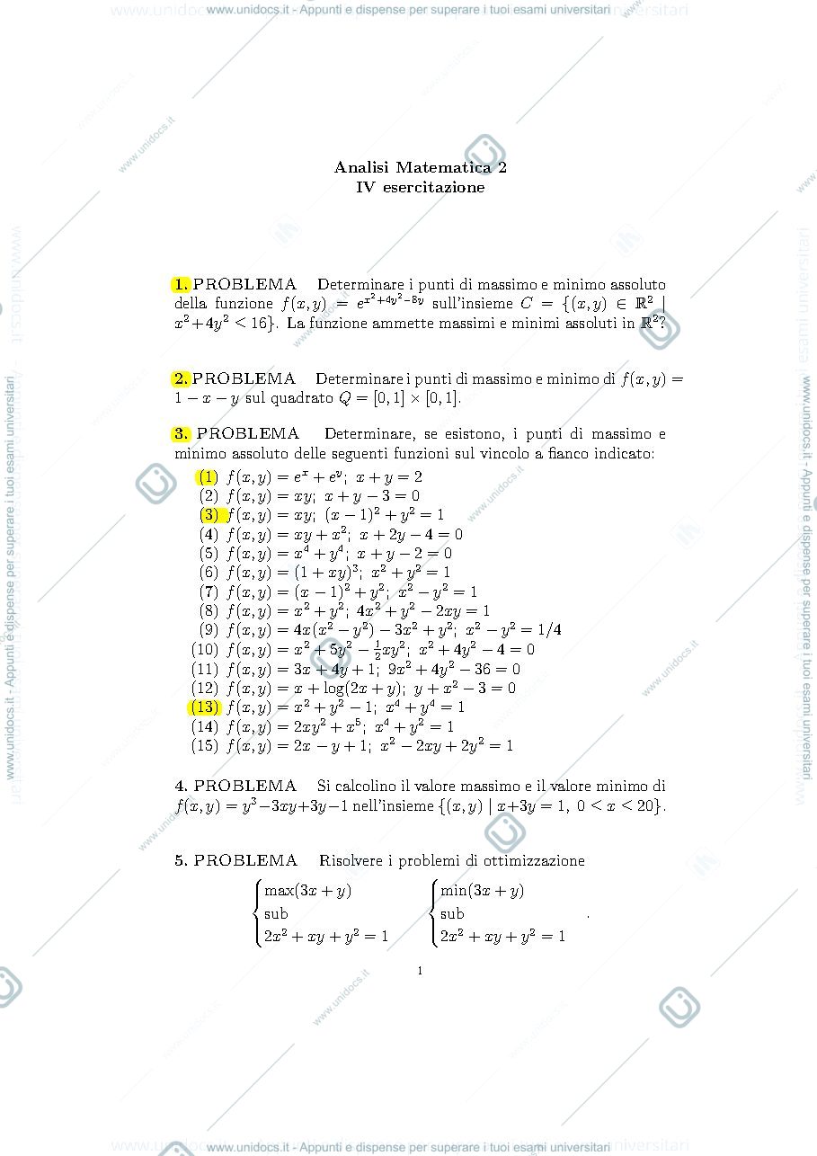 Anteprima pagina 1 — ESERCITAZIONE 4 esercizi prof: Möseneder Frajria Pierluigi
