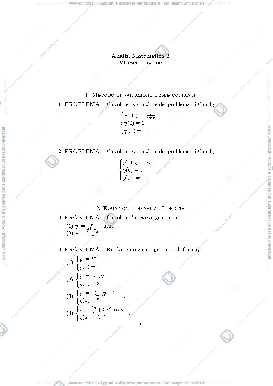 Anteprima pagina 1 — ESERCITAZIONE 6 esercizi prof: Möseneder Frajria Pierluigi