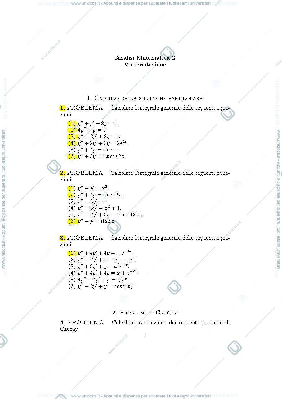 Anteprima pagina 1 — ESERCITAZIONE 5 esercizi prof: Möseneder Frajria Pierluigi