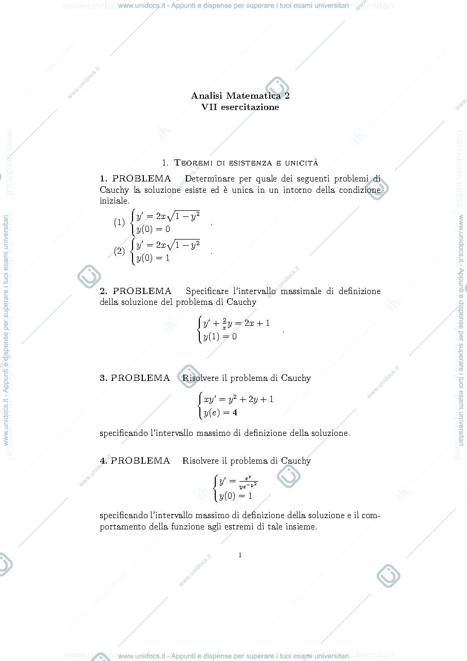 Anteprima pagina 1 — Es.7_Esercizi sui campi vettoriali esercizi prof: Möseneder Frajria Pierluigi