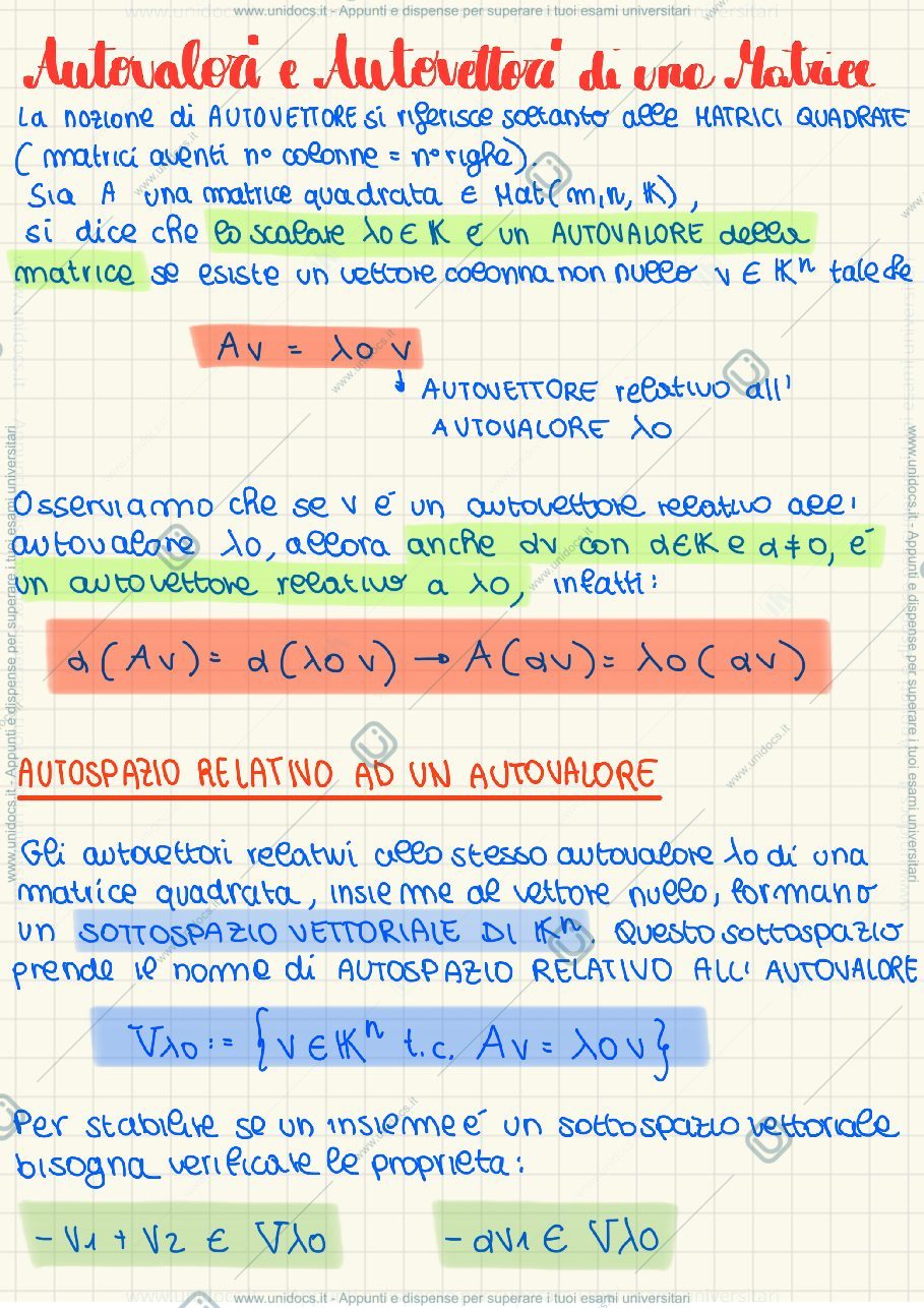 Anteprima pagina 1 — Autovalori eautovettori
