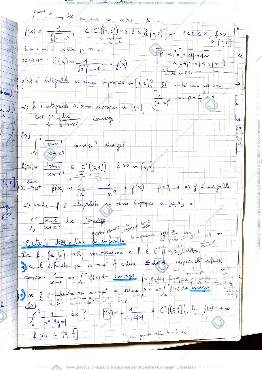 Anteprima pagina 2 — criteri di integrabilità