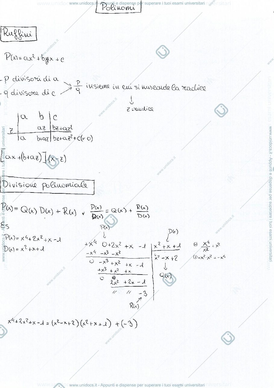 Anteprima pagina 1 — Sintesi Analisi 1