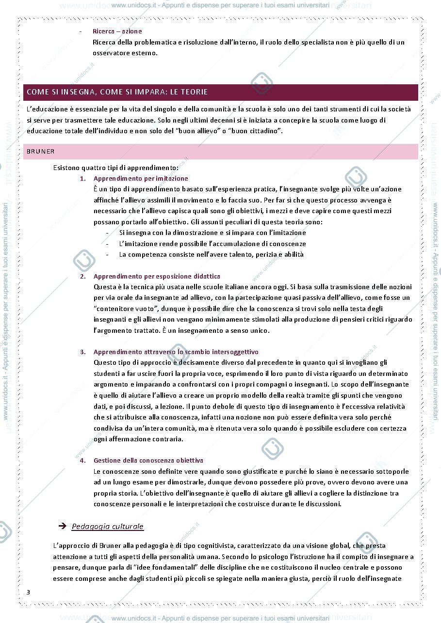 Anteprima pagina 3 — appunti di pedagogia sperimentale per i 24 CFU