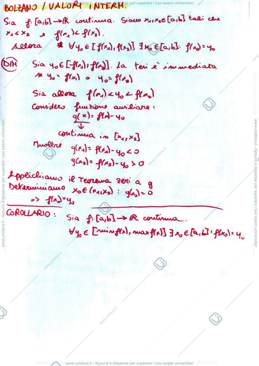 Anteprima pagina 1 — Domande d'esame Analisi I (seconda parte)