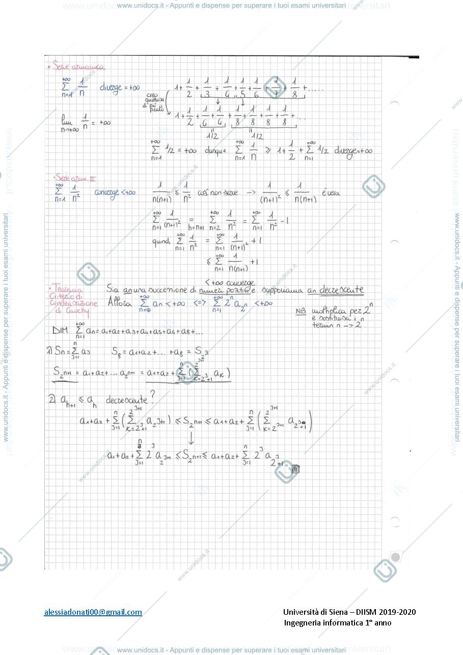 Anteprima pagina 3 — Le serie, Analisi I