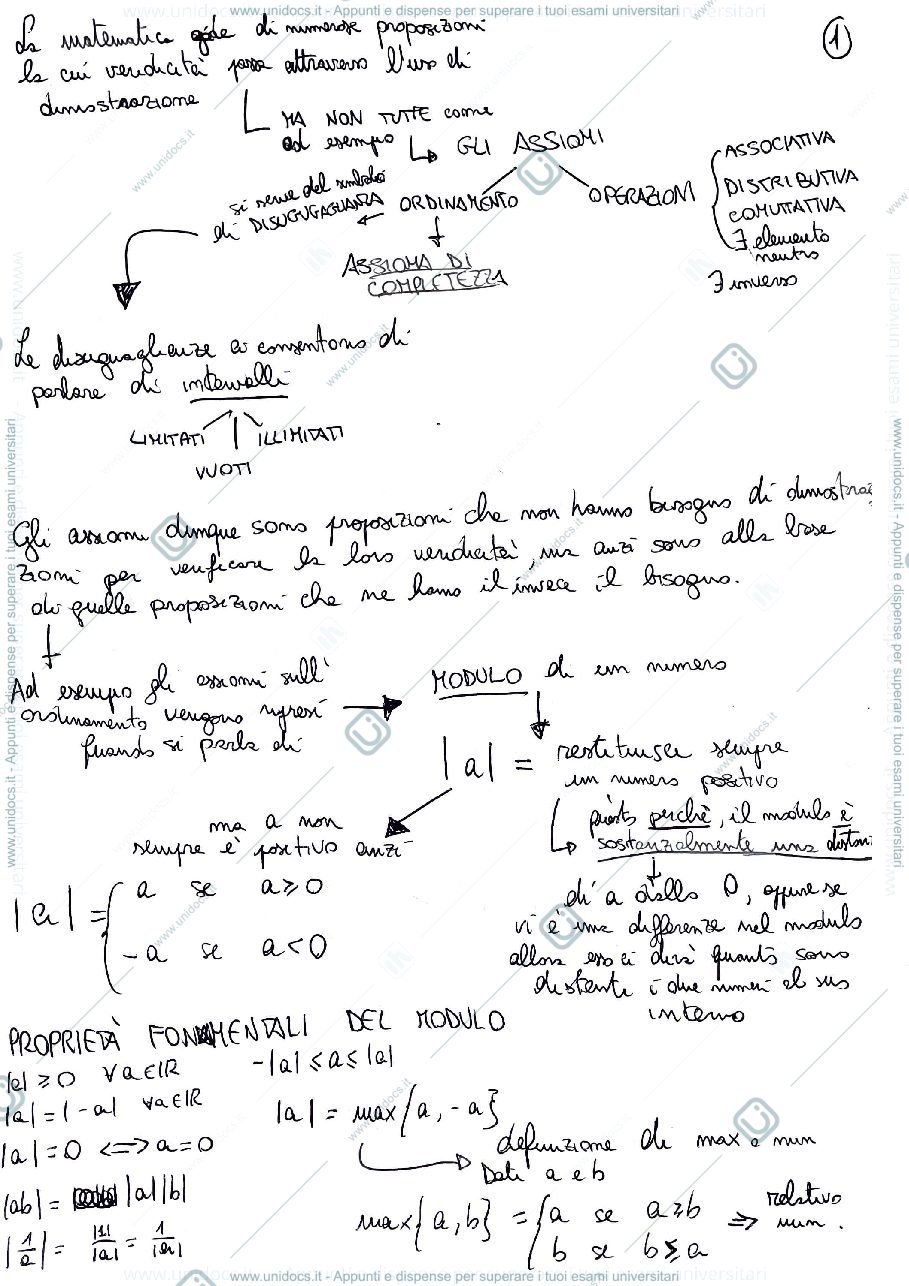 Anteprima pagina 1 — Analisi 1