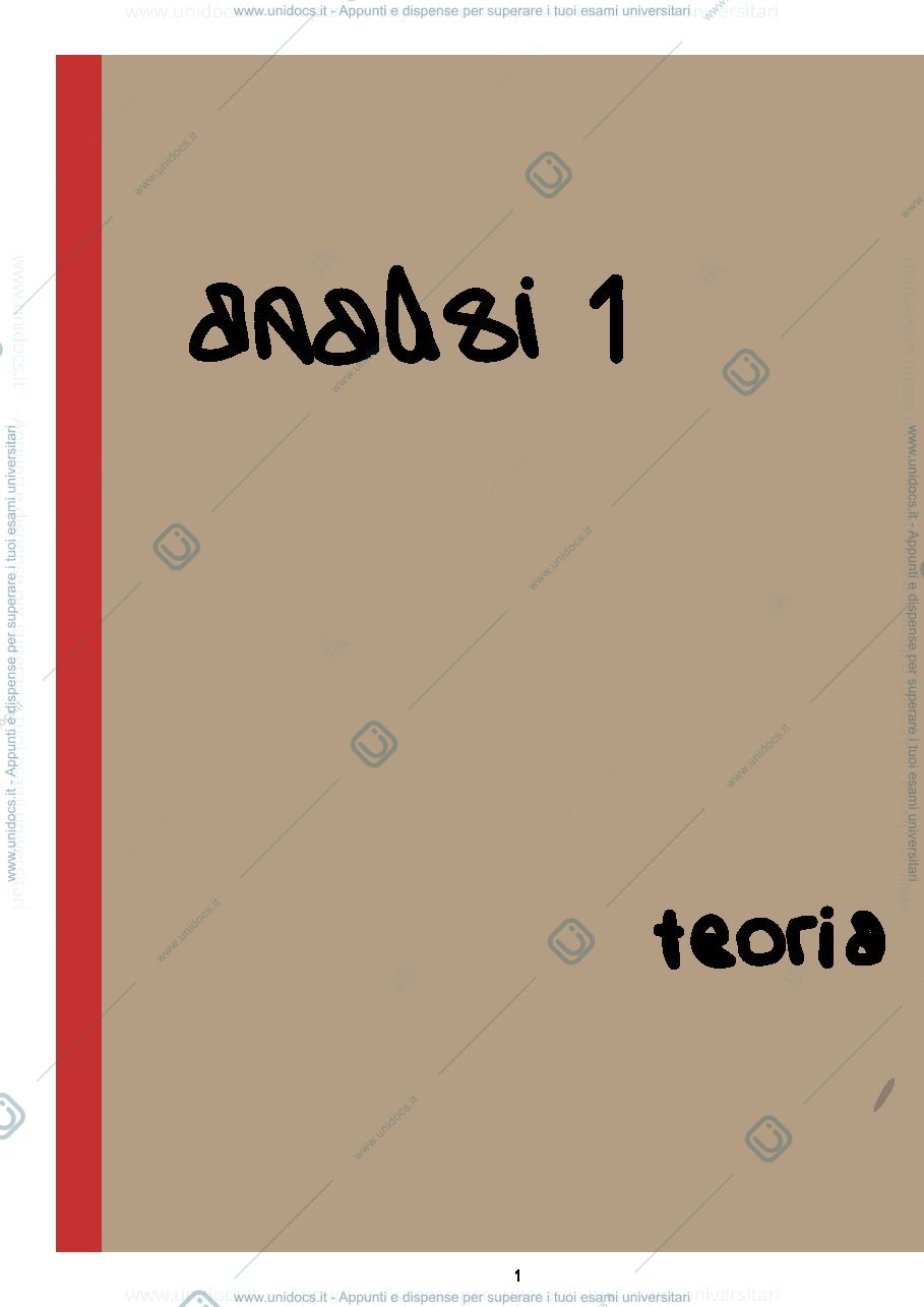 Anteprima pagina 1 — appunti di analisi 1
