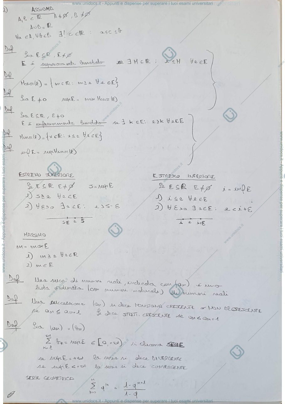Anteprima pagina 2 — Appunti Analisi 1